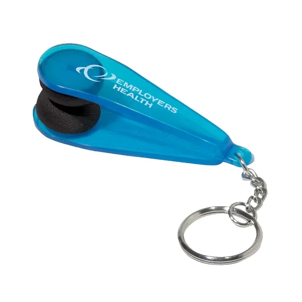 Eyeglass and CD/DVD cleaner with slip-between pads and key ring.... from ASI 62190 Illini