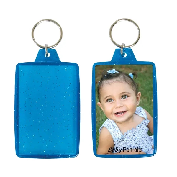 Translucent sparkle snap-in key tag with insert slot for a photograph.... from ASI 62190 Illini