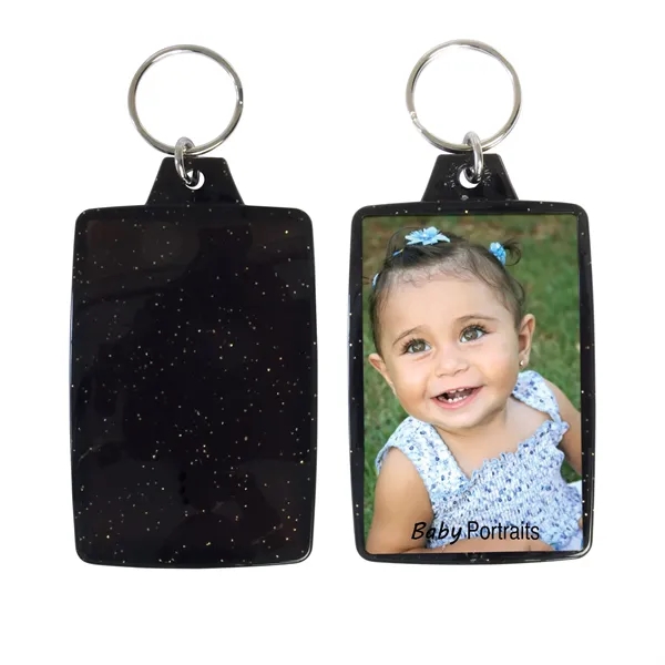 Translucent sparkle snap-in key tag with insert slot for a photograph.... from ASI 62190 Illini