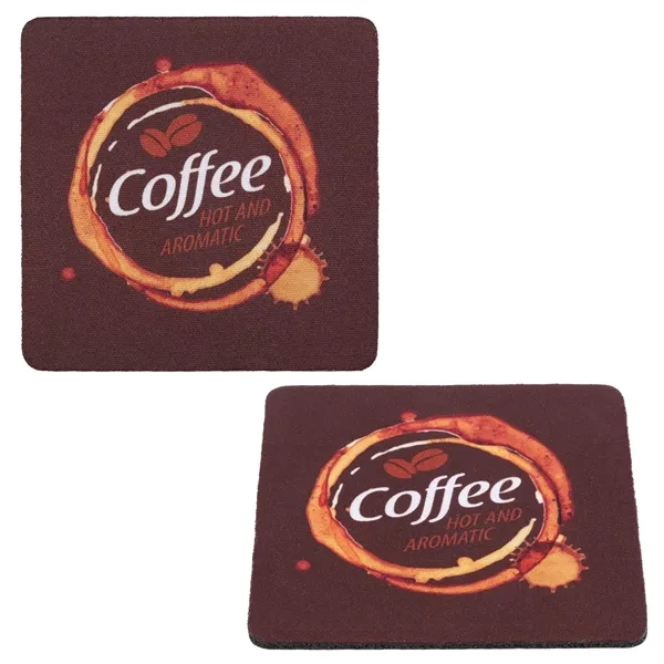 Square rubber coaster with bold full-color imprint. Promotes your brand while... from ASI 61966 HPG / Best Promotions USA