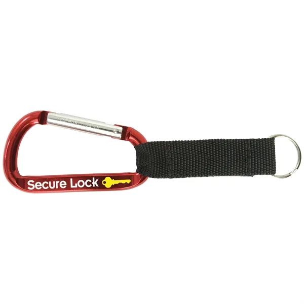 3 3/8" x 1 5/8" carabiner with black nylon strap.... from ASI 62190 Illini