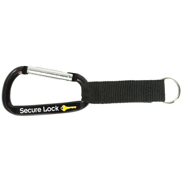 3 3/8" x 1 5/8" carabiner with black nylon strap.... from ASI 62190 Illini