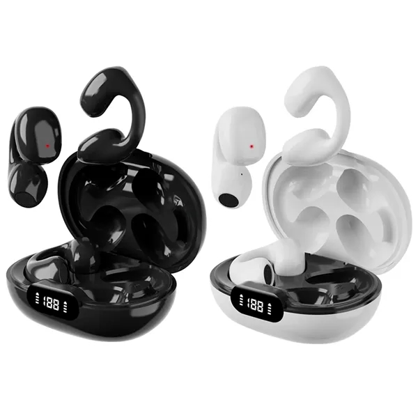 Wireless noise reduction rechargeable ear clip earbuds with charging case +... from ASI 37218 Athena Promo (tm)