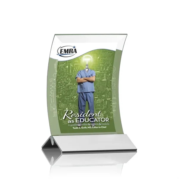 Curved starfire crystal is held in a silver finished metal base... from ASI 84592 St Regis Group / St Regis