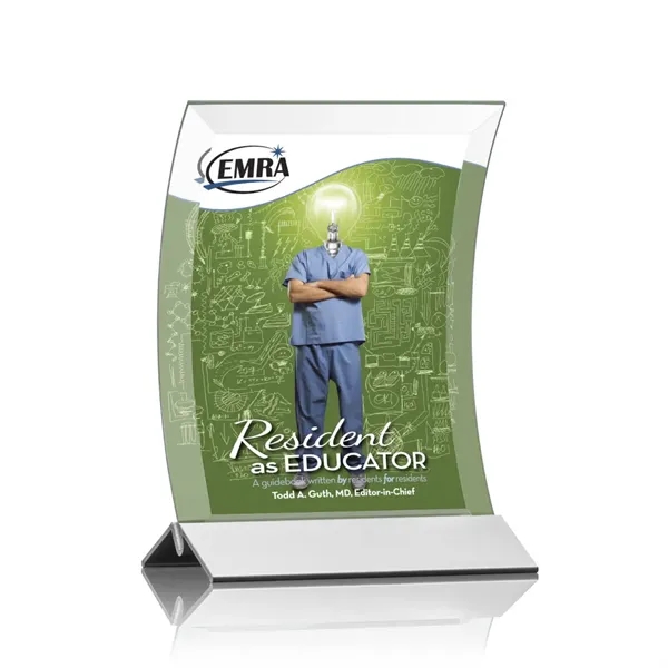 Curved starfire crystal is held in a silver finished metal base... from ASI 84592 St Regis Group / St Regis