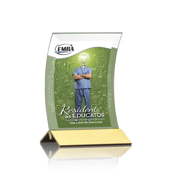 Curved starfire crystal is held in a gold finished metal base... from ASI 84592 St Regis Group / St Regis