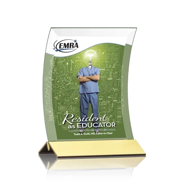 Curved starfire crystal is held in a gold finished metal base... from ASI 84592 St Regis Group / St Regis