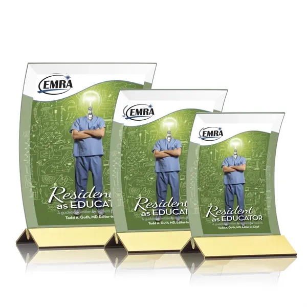 Curved starfire crystal is held in a gold finished metal base... from ASI 84592 St Regis Group / St Regis