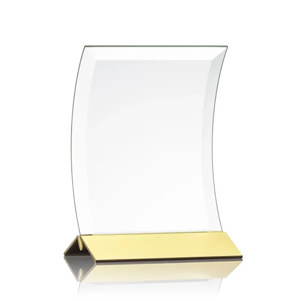 Curved starfire crystal is held in a gold finished metal base... from ASI 84592 St Regis Group / St Regis