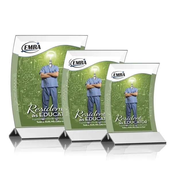 Curved starfire crystal is held in a silver finished metal base... from ASI 84592 St Regis Group / St Regis