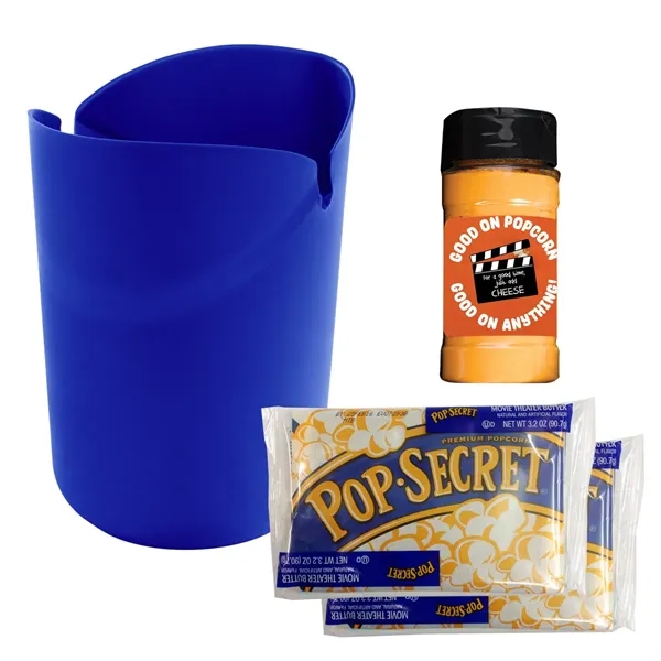 Popcorn kit with a silicone container, two microwaveable bags of popcorn,... from ASI 61125 Hit Promotional Products / Hit®