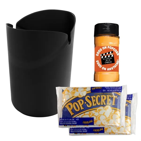 Popcorn kit with a silicone container, two microwaveable bags of popcorn,... from ASI 61125 Hit Promotional Products / Hit®