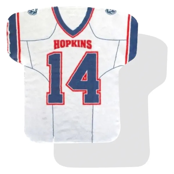 Jersey shaped rally towel with single-sided printing.... from ASI 61125 Hit Promotional Products / Hit®