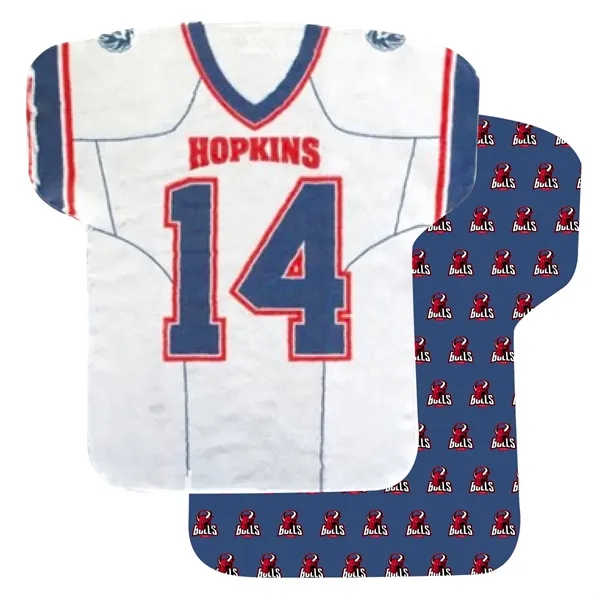 Sports jersey shaped rally towel with double-sided graphics.... from ASI 61125 Hit Promotional Products / Hit®