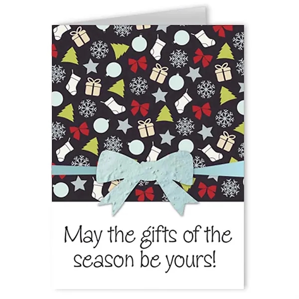 Recycled folding card with holiday seed paper shape.... from ASI 40646 Bloomin Promotions / Bloomin' Promotions™