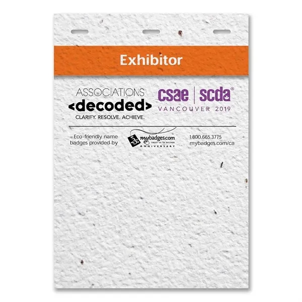 Seed paper name tags and event badges, earth friendly.... from ASI 40646 Bloomin Promotions / Bloomin' Promotions™