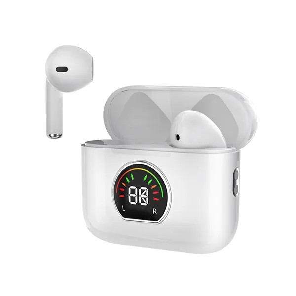 Noise reduction wireless earbud with charging case + 1c1p silkscreen imprint... from ASI 37218 Athena Promo (tm)