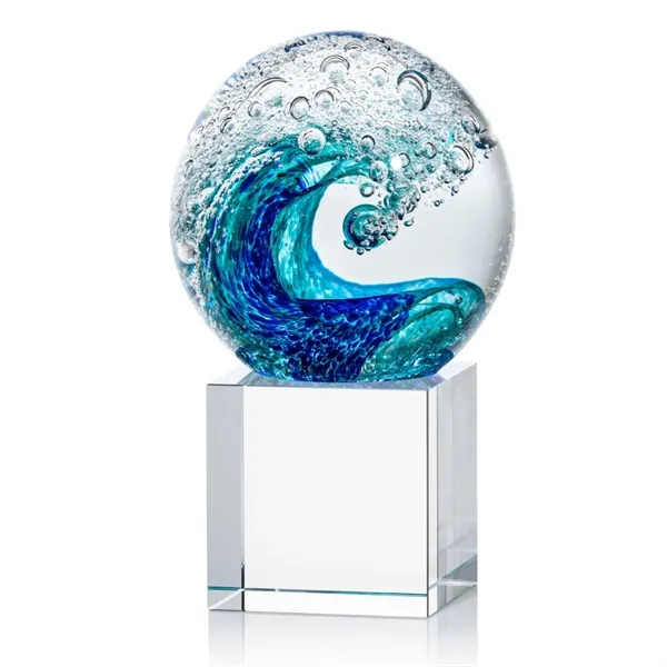 The magnificent Surfside Artglass award features a beautiful crashing blue wave... from ASI 84592 St Regis Group / St Regis