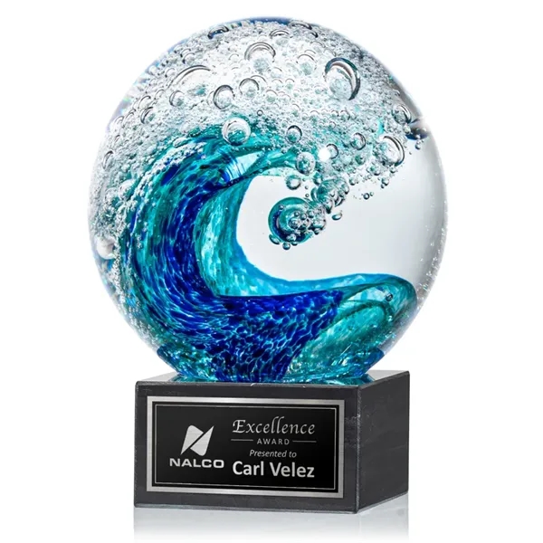 The magnificent Surfside Artglass award features a beautiful crashing blue wave... from ASI 84592 St Regis Group / St Regis