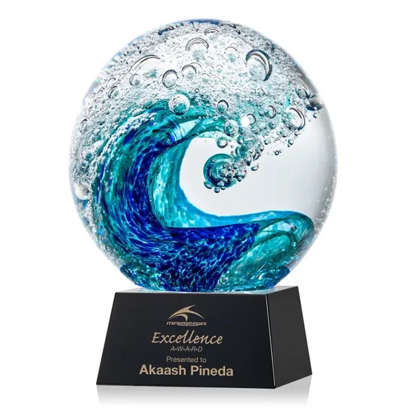 The magnificent Surfside Artglass award features a beautiful crashing blue wave... from ASI 84592 St Regis Group / St Regis