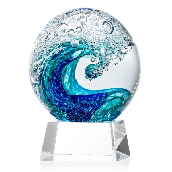 The magnificent Surfside Artglass award features a beautiful crashing blue wave... from ASI 84592 St Regis Group / St Regis