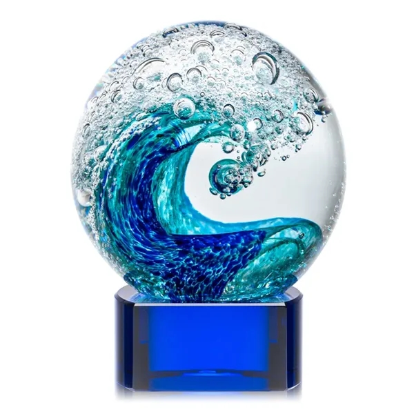 The magnificent Surfside Artglass award features a beautiful crashing blue wave... from ASI 84592 St Regis Group / St Regis