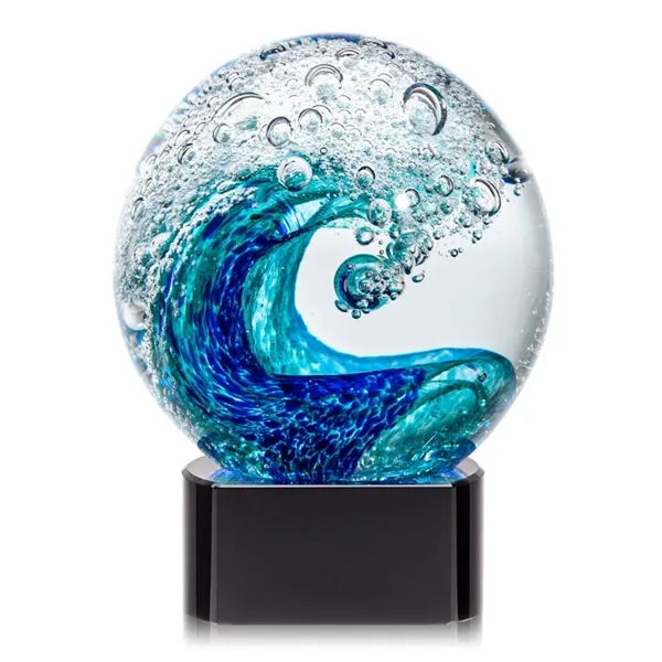 The magnificent Surfside Artglass award features a beautiful crashing blue wave... from ASI 84592 St Regis Group / St Regis