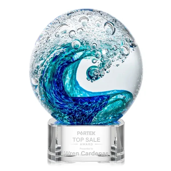 The magnificent Surfside Artglass award features a beautiful crashing blue wave... from ASI 84592 St Regis Group / St Regis