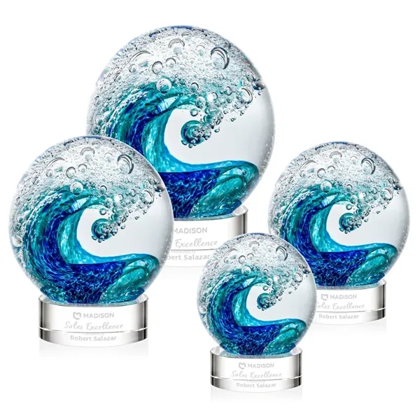 The magnificent Surfside Artglass award features a beautiful crashing blue wave... from ASI 84592 St Regis Group / St Regis