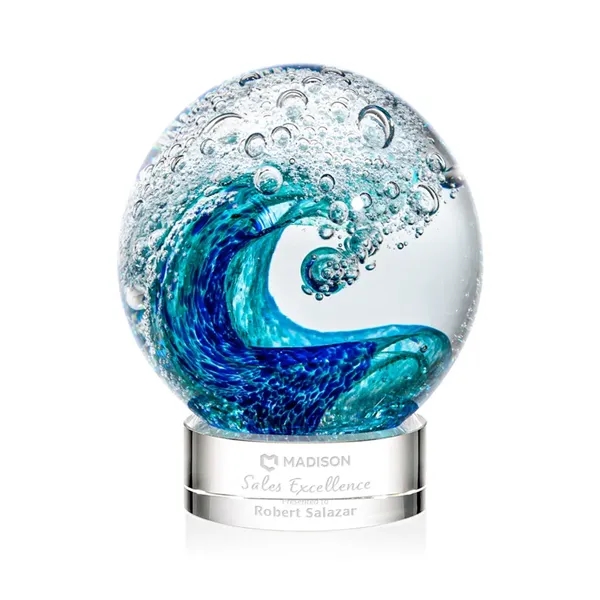 The magnificent Surfside Artglass award features a beautiful crashing blue wave... from ASI 84592 St Regis Group / St Regis
