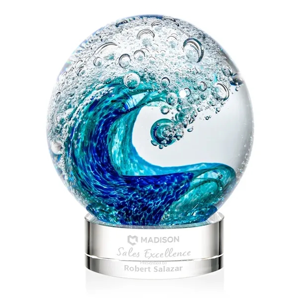 The magnificent Surfside Artglass award features a beautiful crashing blue wave... from ASI 84592 St Regis Group / St Regis