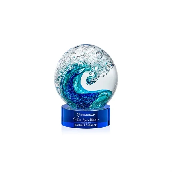 The magnificent Surfside Artglass award features a beautiful crashing blue wave... from ASI 84592 St Regis Group / St Regis