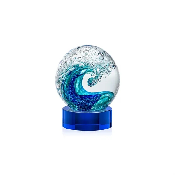 The magnificent Surfside Artglass award features a beautiful crashing blue wave... from ASI 84592 St Regis Group / St Regis