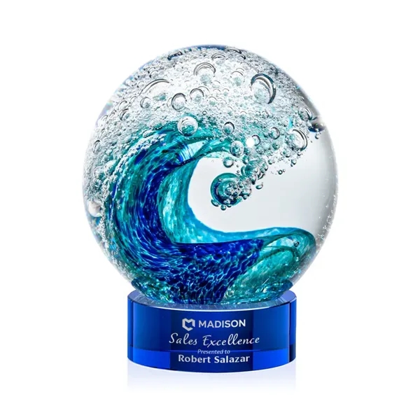 The magnificent Surfside Artglass award features a beautiful crashing blue wave... from ASI 84592 St Regis Group / St Regis