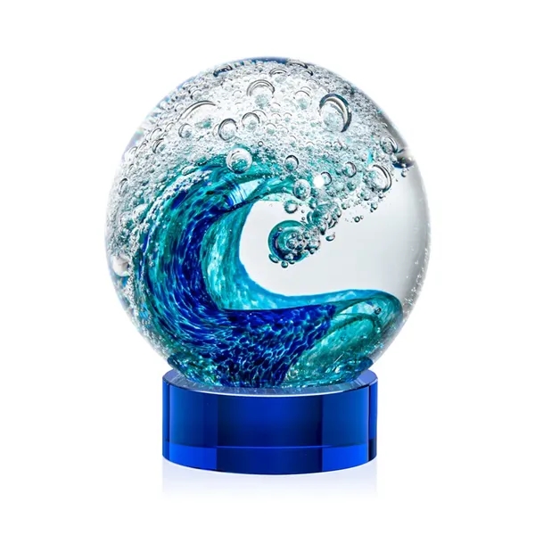 The magnificent Surfside Artglass award features a beautiful crashing blue wave... from ASI 84592 St Regis Group / St Regis