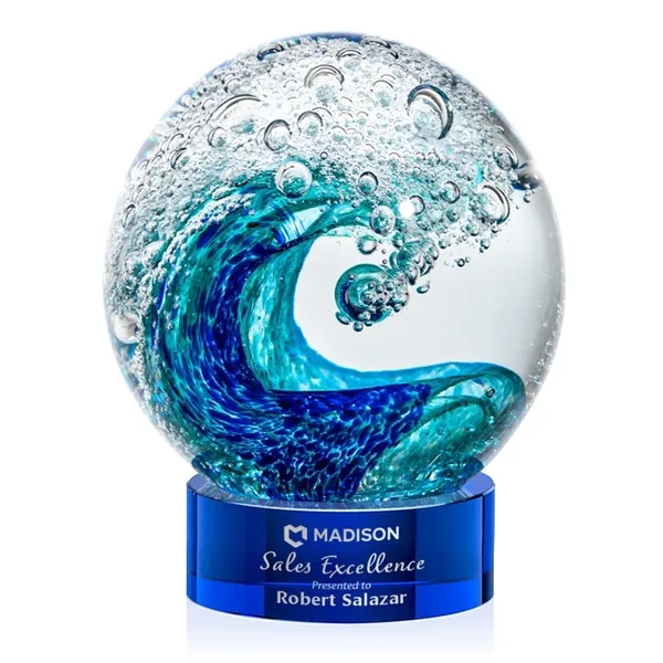 The magnificent Surfside Artglass award features a beautiful crashing blue wave... from ASI 84592 St Regis Group / St Regis