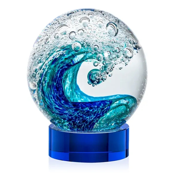 The magnificent Surfside Artglass award features a beautiful crashing blue wave... from ASI 84592 St Regis Group / St Regis