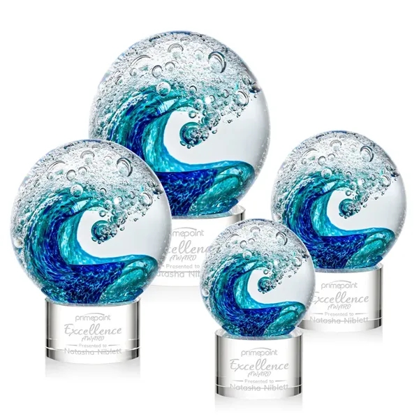 The magnificent Surfside Artglass award features a beautiful crashing blue wave... from ASI 84592 St Regis Group / St Regis