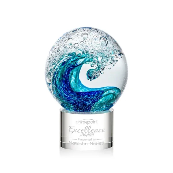 The magnificent Surfside Artglass award features a beautiful crashing blue wave... from ASI 84592 St Regis Group / St Regis