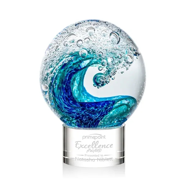 The magnificent Surfside Artglass award features a beautiful crashing blue wave... from ASI 84592 St Regis Group / St Regis
