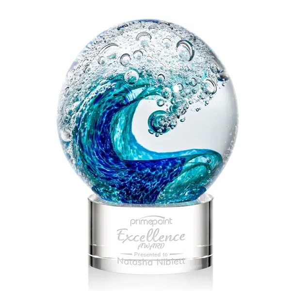 The magnificent Surfside Artglass award features a beautiful crashing blue wave... from ASI 84592 St Regis Group / St Regis