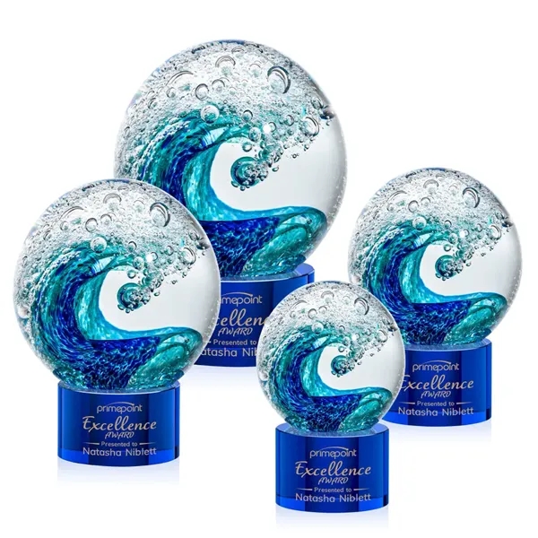 The magnificent Surfside Artglass award features a beautiful crashing blue wave... from ASI 84592 St Regis Group / St Regis