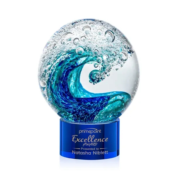 The magnificent Surfside Artglass award features a beautiful crashing blue wave... from ASI 84592 St Regis Group / St Regis