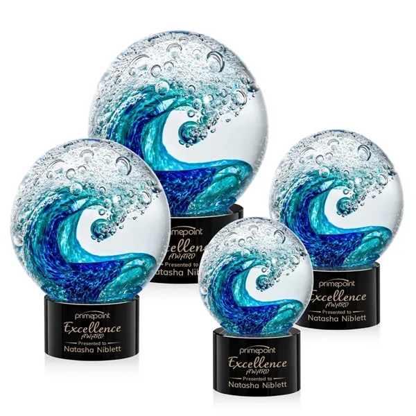 The magnificent Surfside Artglass award features a beautiful crashing blue wave... from ASI 84592 St Regis Group / St Regis