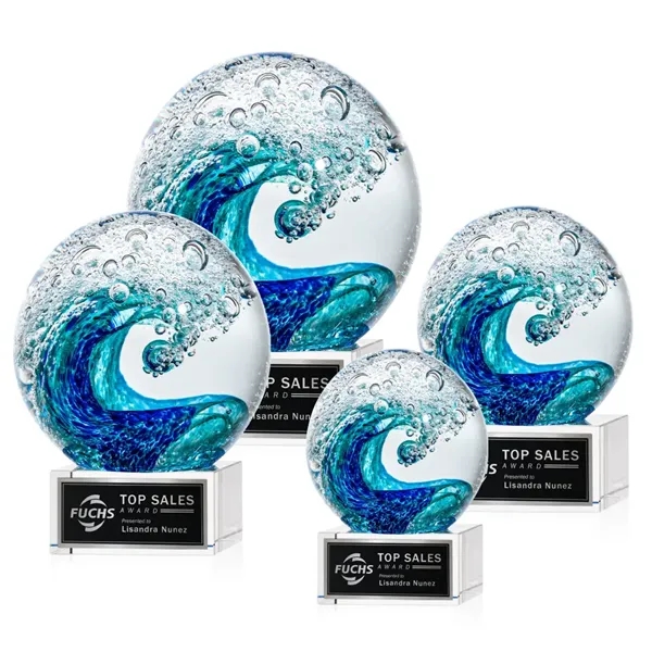 The magnificent Surfside Artglass award features a beautiful crashing blue wave... from ASI 84592 St Regis Group / St Regis