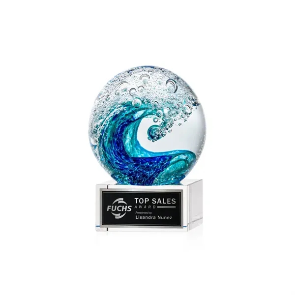 The magnificent Surfside Artglass award features a beautiful crashing blue wave... from ASI 84592 St Regis Group / St Regis