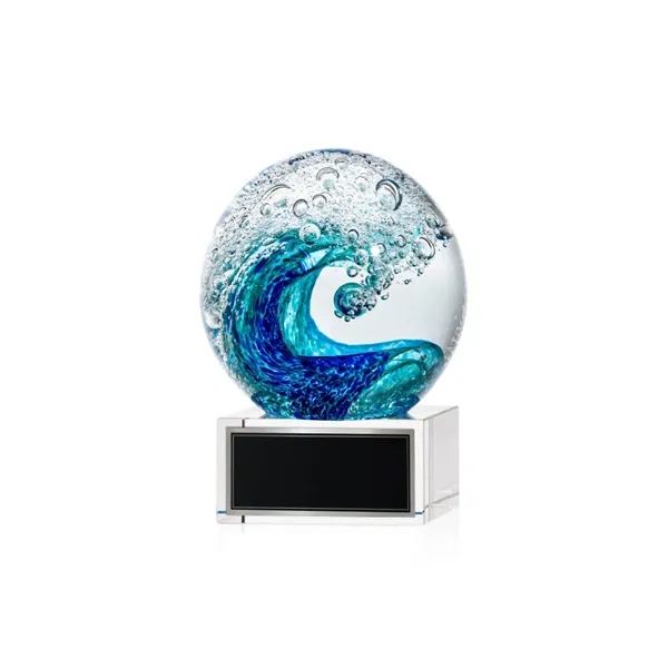 The magnificent Surfside Artglass award features a beautiful crashing blue wave... from ASI 84592 St Regis Group / St Regis