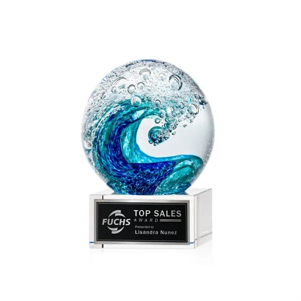 The magnificent Surfside Artglass award features a beautiful crashing blue wave... from ASI 84592 St Regis Group / St Regis