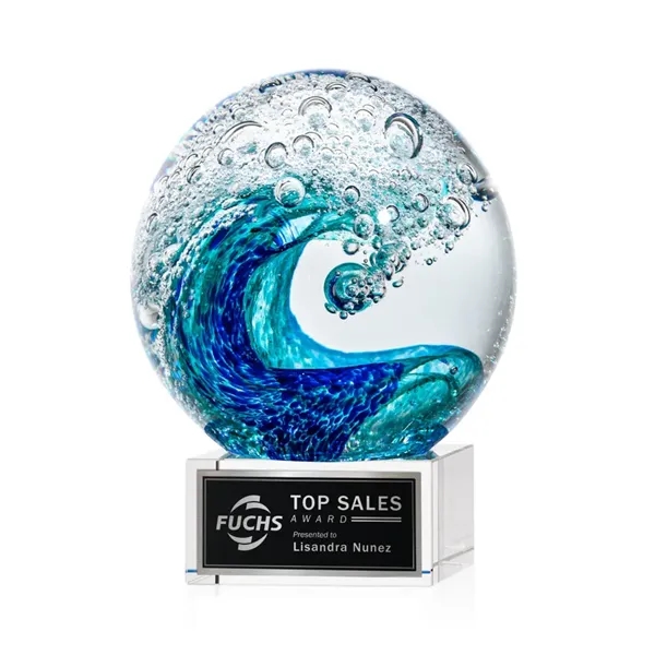 The magnificent Surfside Artglass award features a beautiful crashing blue wave... from ASI 84592 St Regis Group / St Regis