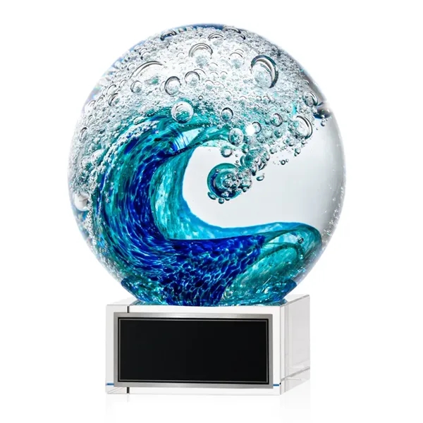 The magnificent Surfside Artglass award features a beautiful crashing blue wave... from ASI 84592 St Regis Group / St Regis